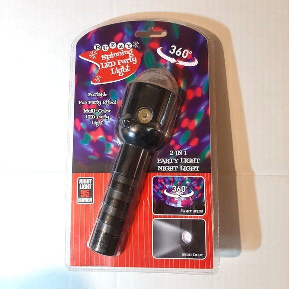 360 degree spinning LED color Party lights handheld portable batt flashlight NEW - Picture 2 of 8